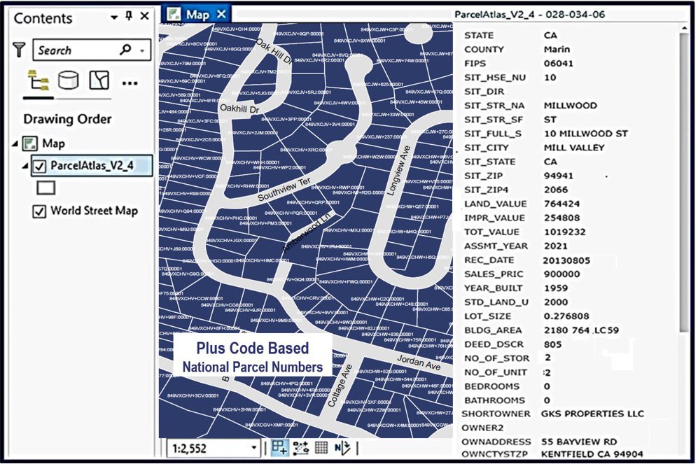 Plus Code Based National Parcel numbers in ParcelAtlas