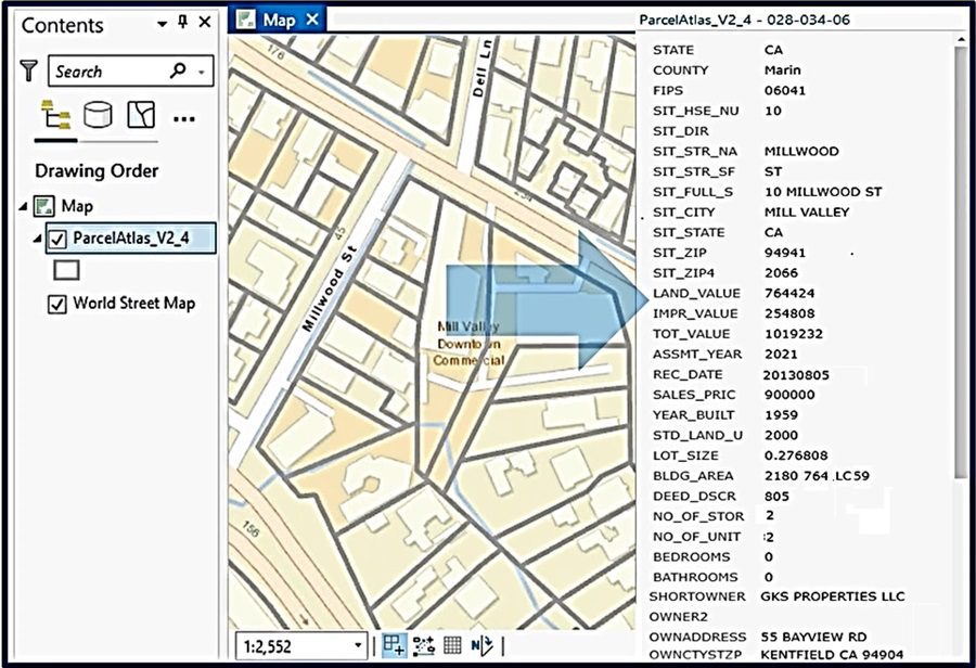 Sample Map with data from ParcelAtlas V2